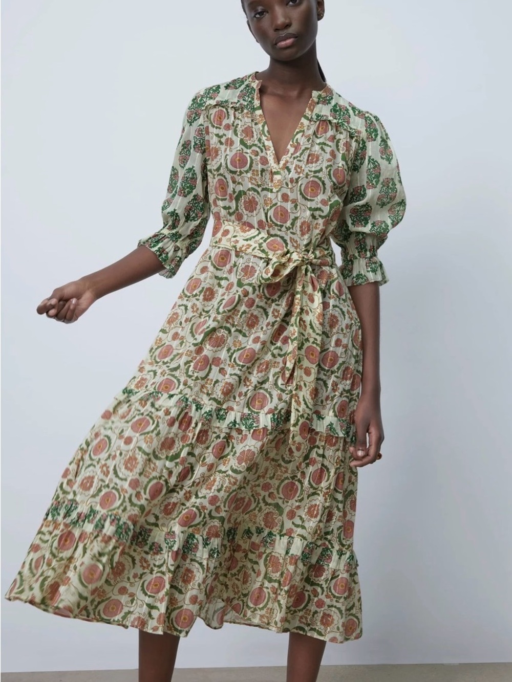 Zara printed maxi dress